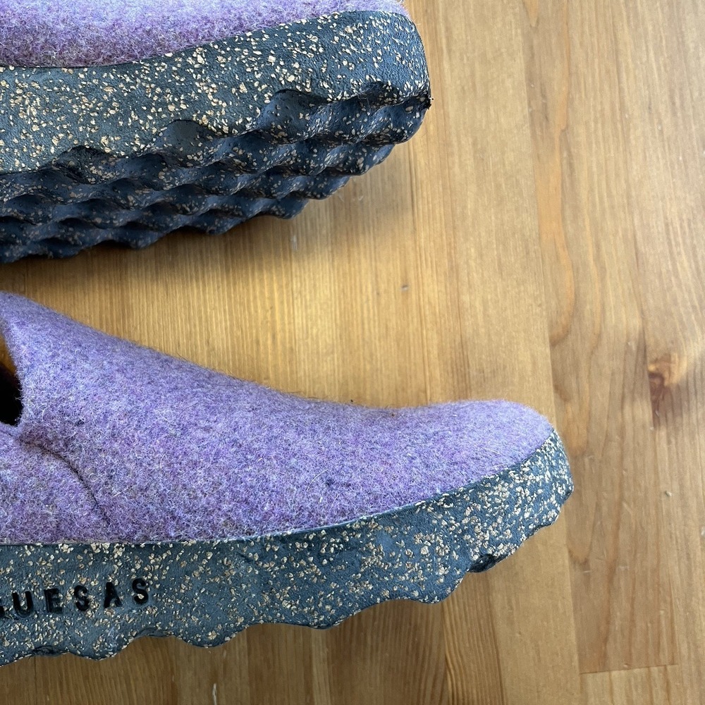 Asportuguesas Women's City Purple Slip On Wool Shoes Size 38 US 7-7.5 Cork Sole - Picture 5 of 11
